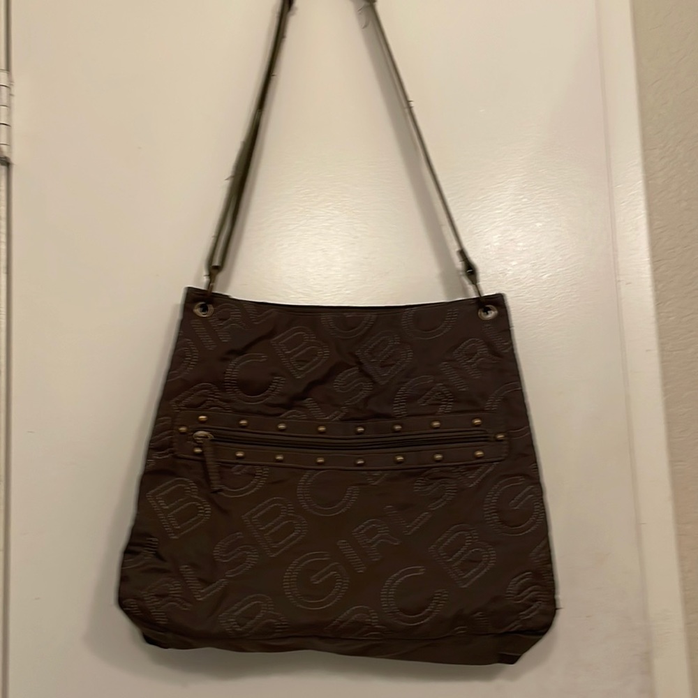 Camo Green BCBG Cloth Crossbody Bag.